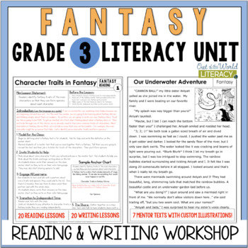 Preview of Fantasy Reading & Writing Workshop Lessons & Mentor Texts - 3rd Grade
