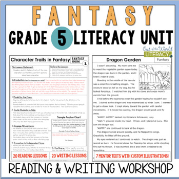 Preview of Fantasy Reading & Writing Workshop Lessons & Mentor Texts - 5th Grade