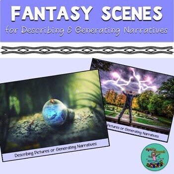 Preview of GREAT FOR TELETHERAPY! Fantasy Scenes: Describing, Narrative, Stories, Speech