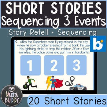 Preview of Fantasy Short Stories Sequencing 3 Events BOOM Cards Speech Therapy Digital