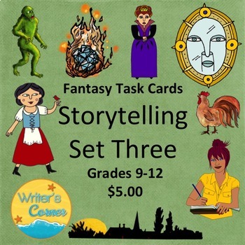 Preview of Task Cards: Storytelling, Creative Writing, Writing Fluency, Student Centers Fun