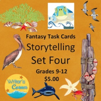 Preview of Task Cards: Storytelling, Creative Writing, Writing Fluency, Student Centers Fun