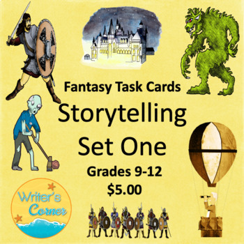 Preview of Task Cards: Storytelling, Creative Writing, Writing Fluency, Student Centers Fun