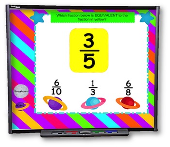 Preview of 4th Grade Fractions SMART BOARD Game