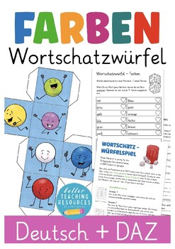 Preview of Farben Deutsch Wortschatz Spiel German colors dice game