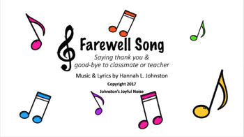 Preview of Farewell/Thank You Song: Character Traits & Life Skills, SEL Songs