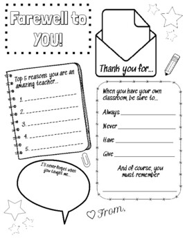 Growing Grade by Grade - If you've had a student teacher this year, this  Student Teacher Goodbye Memory Book Freebie is a perfect parting gift! It  gives your students a chance to