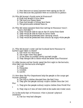 Farewell To Manzanar Multiple Choice Test B by Tom Schomisch | TPT