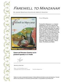 Preview of Farewell to Manzanar Bundle