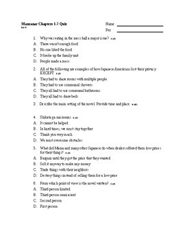 Farewell To Manzanar Chapter Questions Worksheets Teaching Resources Tpt