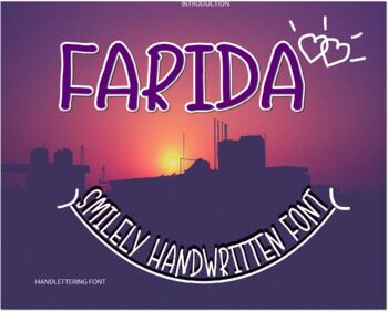 Preview of Farida font, Digital font, christmas Font, Handwritten font, Brush font, Mode