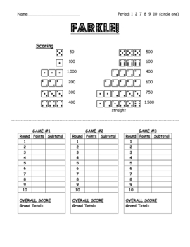 free farkle rules and scoring printable
