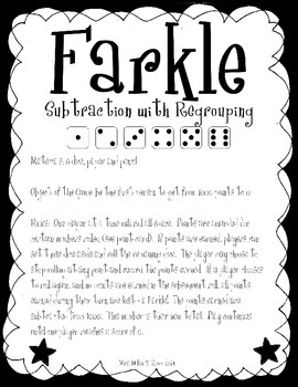 Farkle! - A Subtraction with Regrouping Game