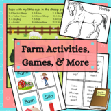 Farm Activities Bundle Coloring Pages Games Lessons Flashc