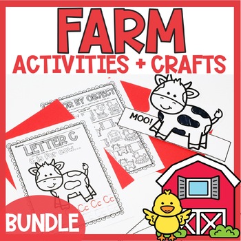 Preview of Farm Activities & Crafts for Preschool Kindergarten Worksheets Animals *BUNDLE