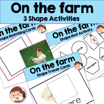 Preview of Farm Activities for Preschool and PreK Shape Cards and Games