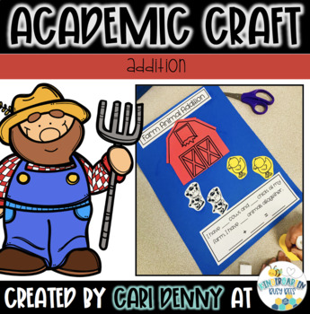 Preview of Farm Addition Craft | Math Craftivity | Spring Animal Academic Craft