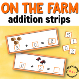 Farm Addition Strips for Math Centers or Hands-on Activities