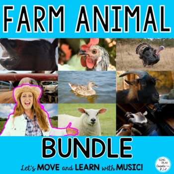 Preview of Farm Animal Action Song Literacy, Movement Activities (Video) BUNDLE