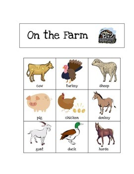 farm animals cut outs