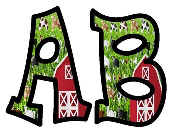 Preview of Farm Animal Alphabet Bulletin Board Letters