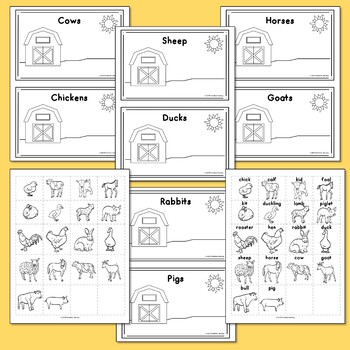 Farm Animal Baby Adult Match by Creative Literacy | TpT