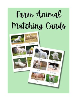 Preview of Farm Animal Baby/Adult Matching Cards for Preschool Montessori Reggio