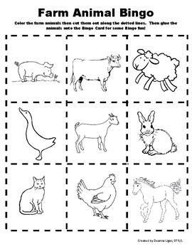 Farm Animal Bingo by Deanna Ligas | TPT