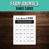 Farm Animal Bingo Cards | Vocabulary Activity | Lower Elem