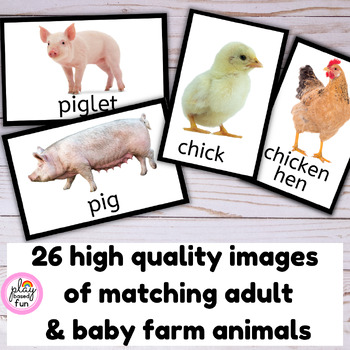 Farm Animal Classification Cards Matching Animals Task Cards, Match Farm  Animals