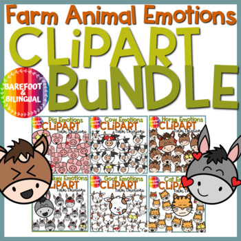 Preview of Farm Animal Clipart Bundle - Farm Emotions Clipart Sets