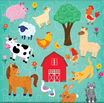 Preview of Farm Animal Clipart - Instant Download