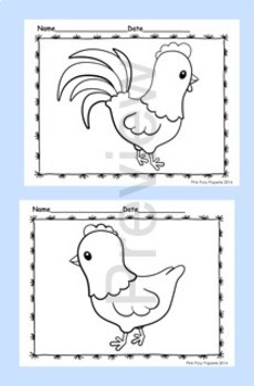 Farm Animal Coloring Pages - Black and White - 8 Designs by Pink Posy ...