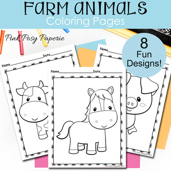 Preview of Farm Animal Coloring Pages - Coloring Sheets - Morning Work