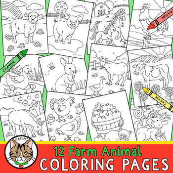 Farm Animal Coloring Pages for Preschool | Kindergarten | First Grade