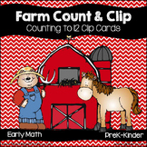 Farm Animal Count and Clip Cards (1-12)