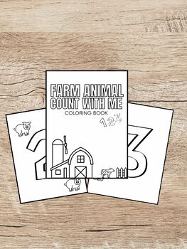 Preview of Farm Animal Counting Coloring Book