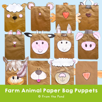 loom Downward Cellar Farm Animal Craft Pack - Paper Bag Puppets by From the Pond | TPT