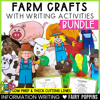 Preview of Farm Animal Crafts Labeling Informative Writing BUNDLE | Informational Writing