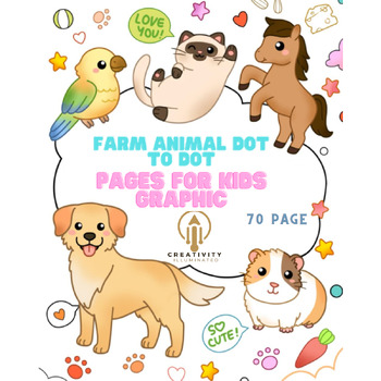 Preview of Farm Animal Dot to Dot Pages for Kids Graphic