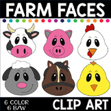 Farm Animal Faces Clip Art