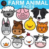 Farm Animal Faces and Heads Clipart Bundle