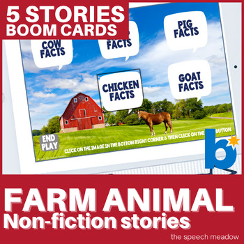 Farm Animal Facts Book - Boom Cards by The Speech Meadow | TPT
