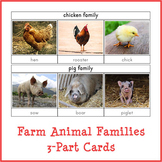 Farm Animal Families 3-Part Cards