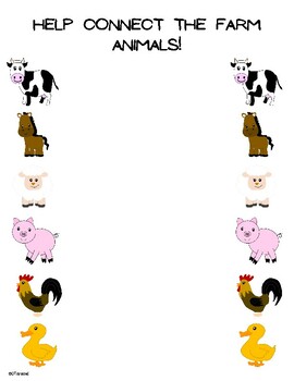 Preview of Farm Animal Fine Motor and Visual Perception Packet