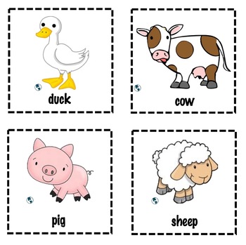 Preview of Farm Animal Flash Cards