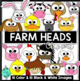 Farm Animal Heads Clipart