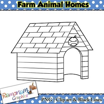 Farm Animal Homes Clip art by RamonaM Graphics | TpT