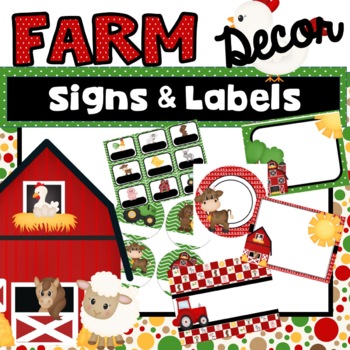 Preview of Farm Animal Labels Signs Posters Editable Classroom Decor