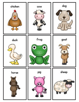 Farm Animal Memory Game by Adapted Books by Miss Kim Designs | TpT